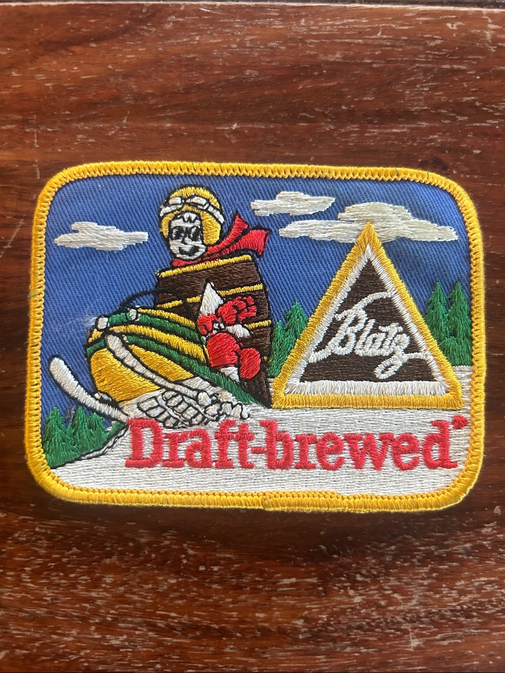 Blatz Draft-brewed Vintage Snowmobile Embroidered Patch